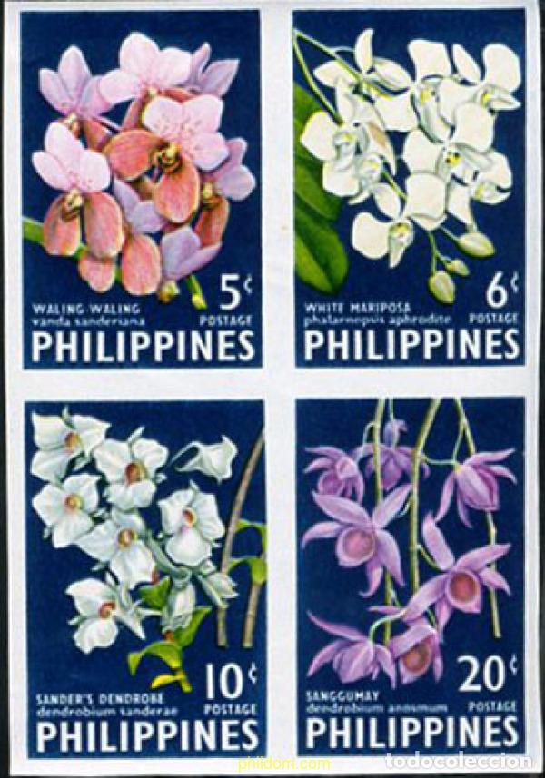 Sellos: 4897 HINGED FILIPINAS 1962 ORQUIDEAS