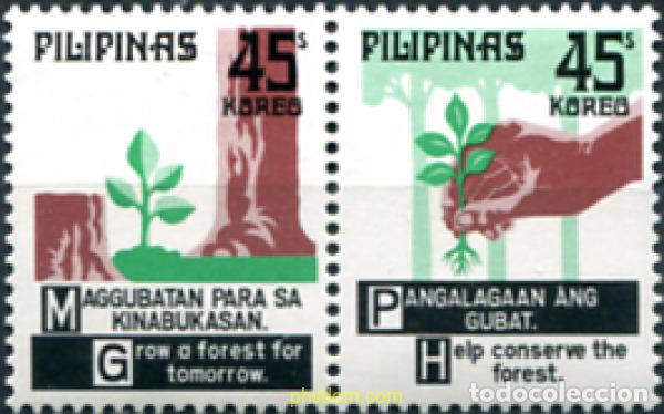 Sellos: 313160 MNH FILIPINAS 1975 FLORA ENDEMICA -PROTECCION DE LOS BOSQUES