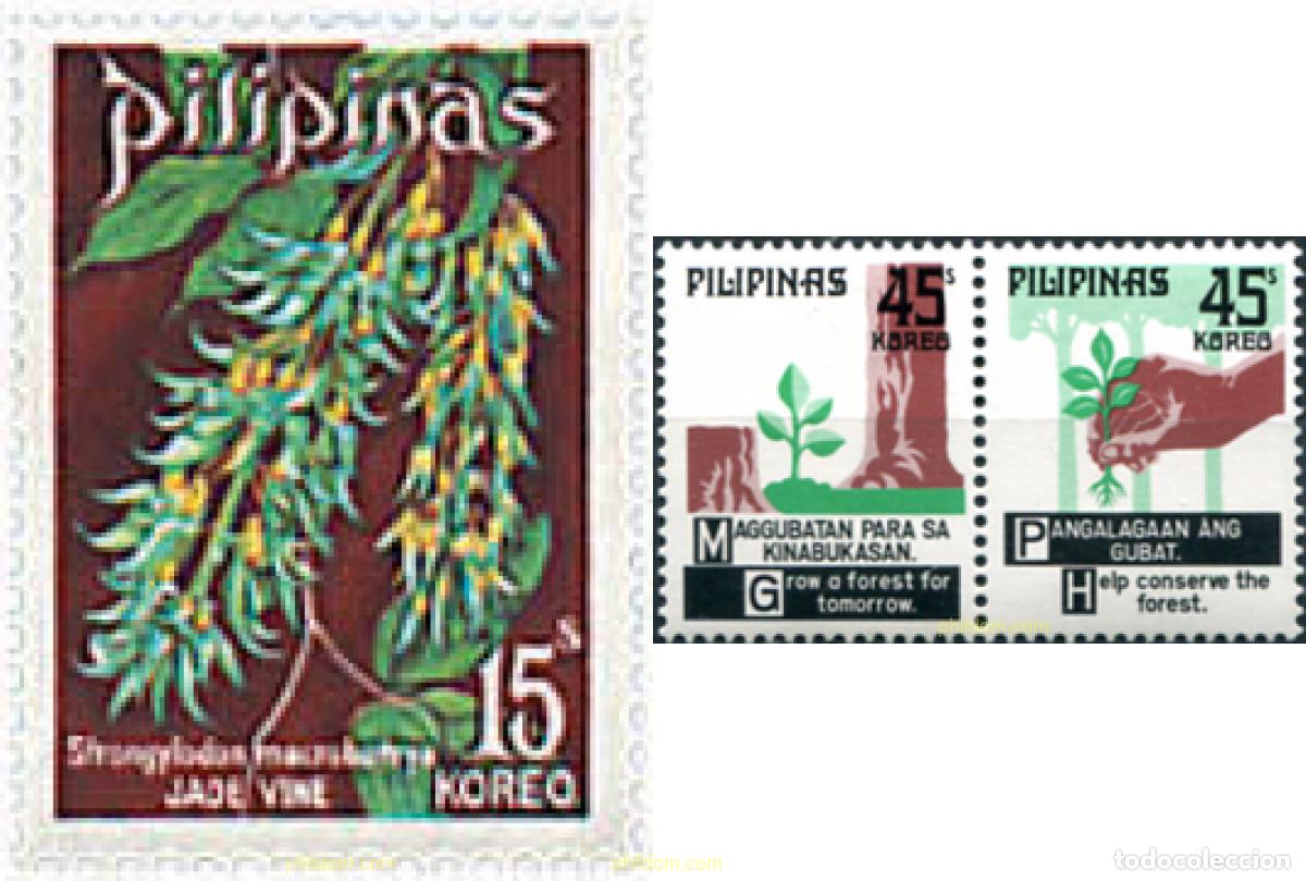 Sellos: 633127 MNH FILIPINAS 1975 FLORA ENDEMICA -PROTECCION DE LOS BOSQUES