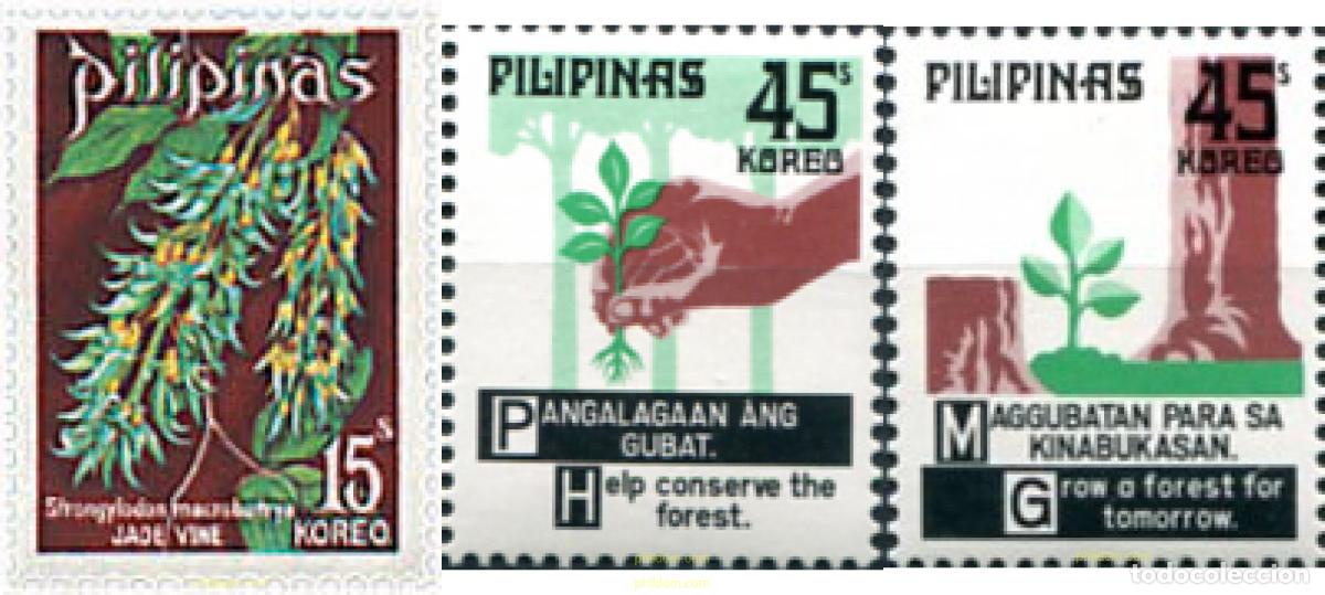 Sellos: 633128 MNH FILIPINAS 1975 FLORA ENDEMICA -PROTECCION DE LOS BOSQUES
