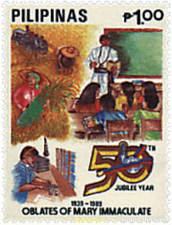 Sellos: 40962 MNH FILIPINAS 1989 50 ANIVERSARIO DE LAS OBLATAS DE MARIA INMACULADA