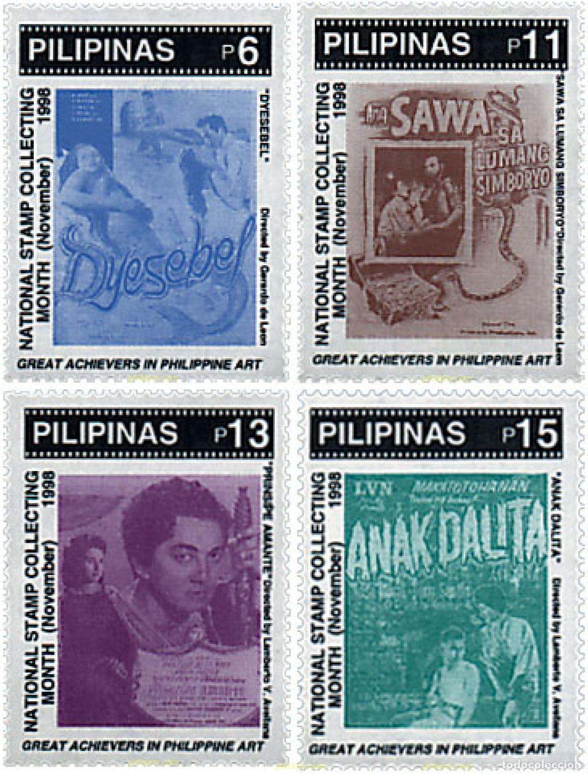 Sellos: 53132 MNH FILIPINAS 1998 MES DE LA FILATELIA. CARTELES DE CINE