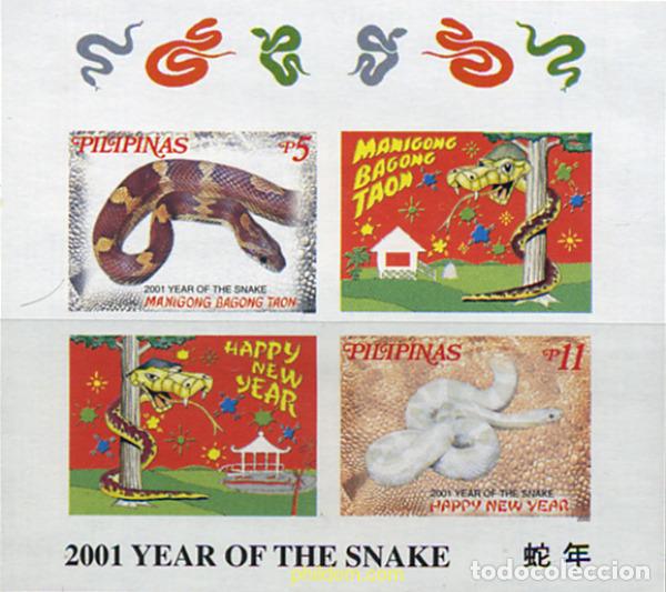 Sellos: 313561 MNH FILIPINAS 2000 A&Ntilde;O LUNAR CHINO - A&Ntilde;O DE LA SERPIENTE