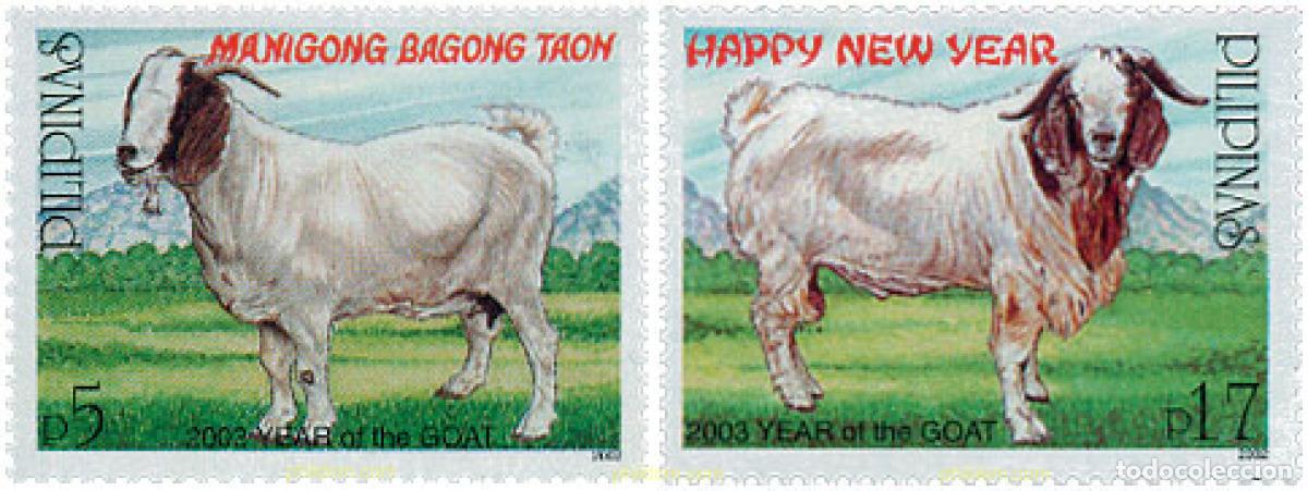 Sellos: 118566 MNH FILIPINAS 2002 A&Ntilde;O LUNAR CHINO - A&Ntilde;O DE LA CABRA