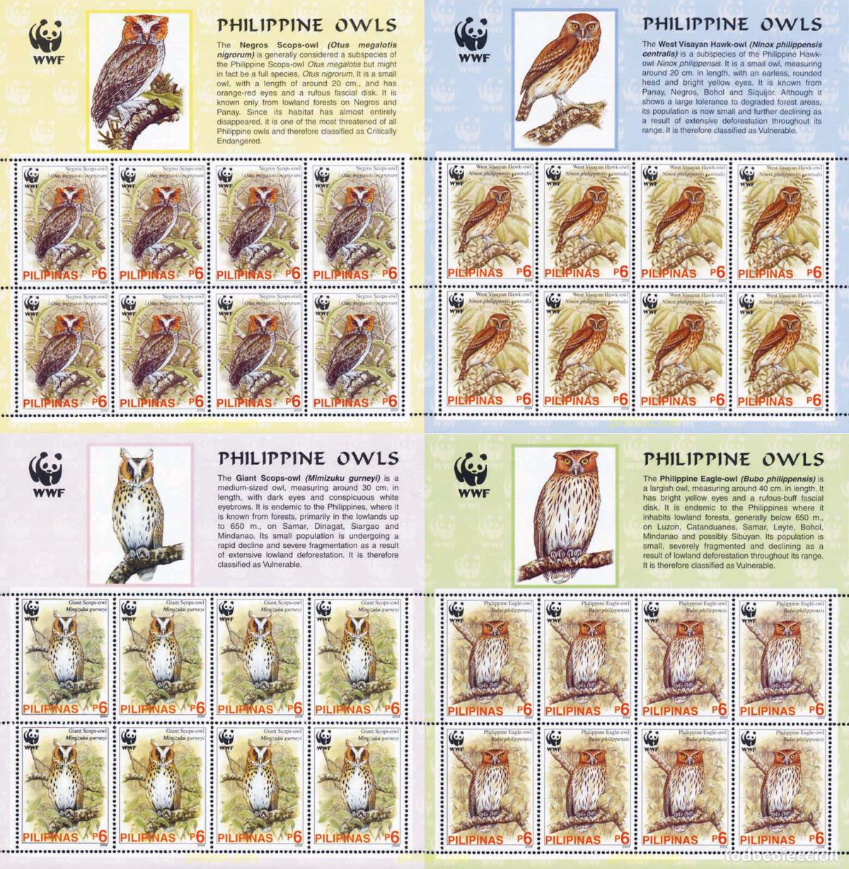 Sellos: 147919 MNH FILIPINAS 2004 BUHOS FILIPINOS