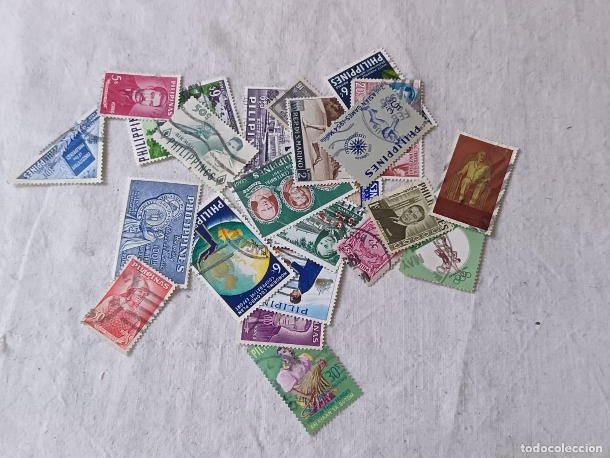 Briefmarken: Lote con 25 sellos extranjeros, Filipinas