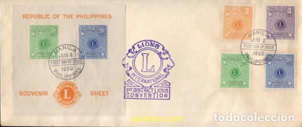 Sellos: 198288 HINGED FILIPINAS 1950 CONVENCION DEL CLUB LIONS EN MANILA