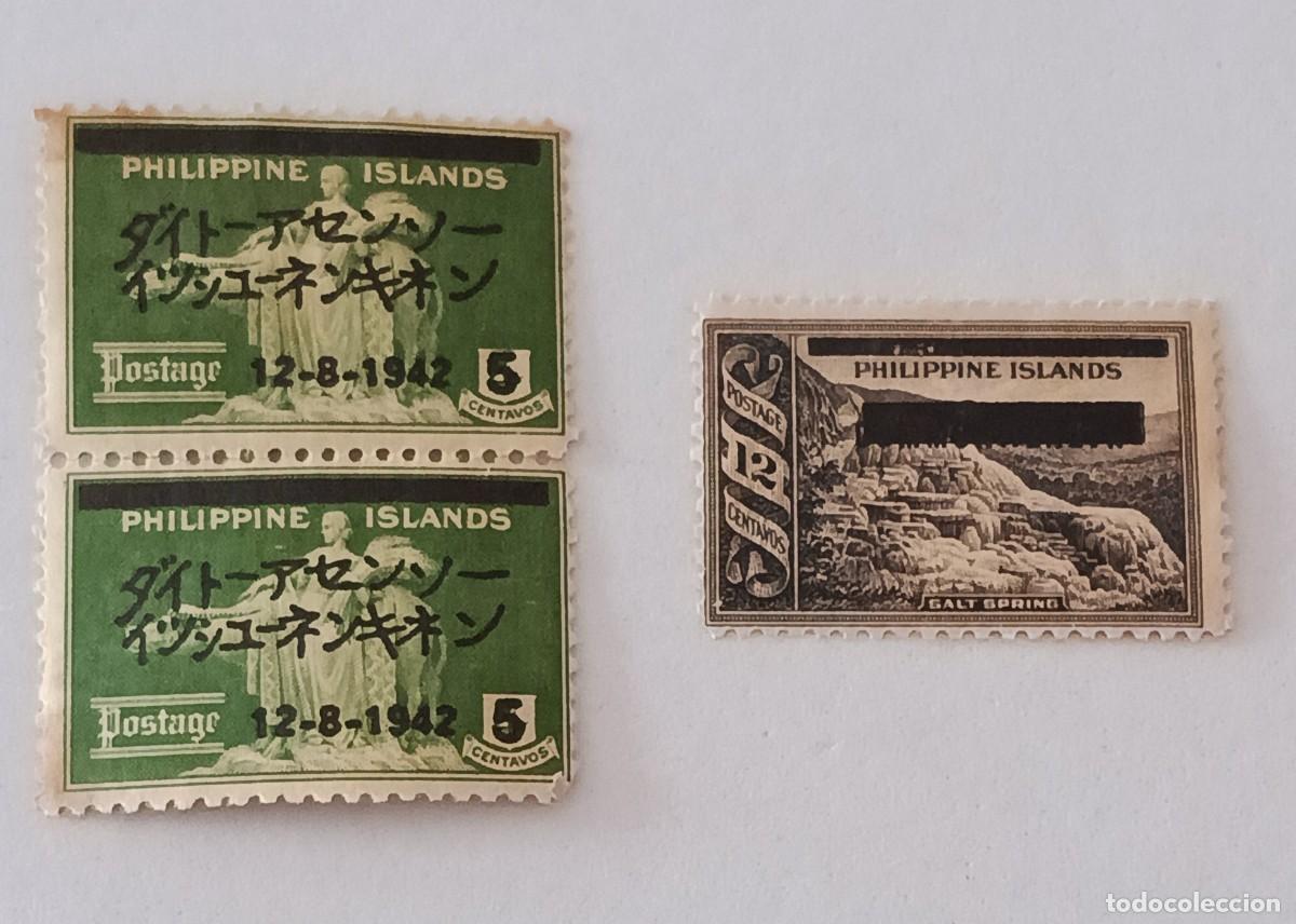 Sellos: Sellos Filipinas ocupaci&oacute;n Japonesa, 1942-1943,sellos filipinas sobrecargados.