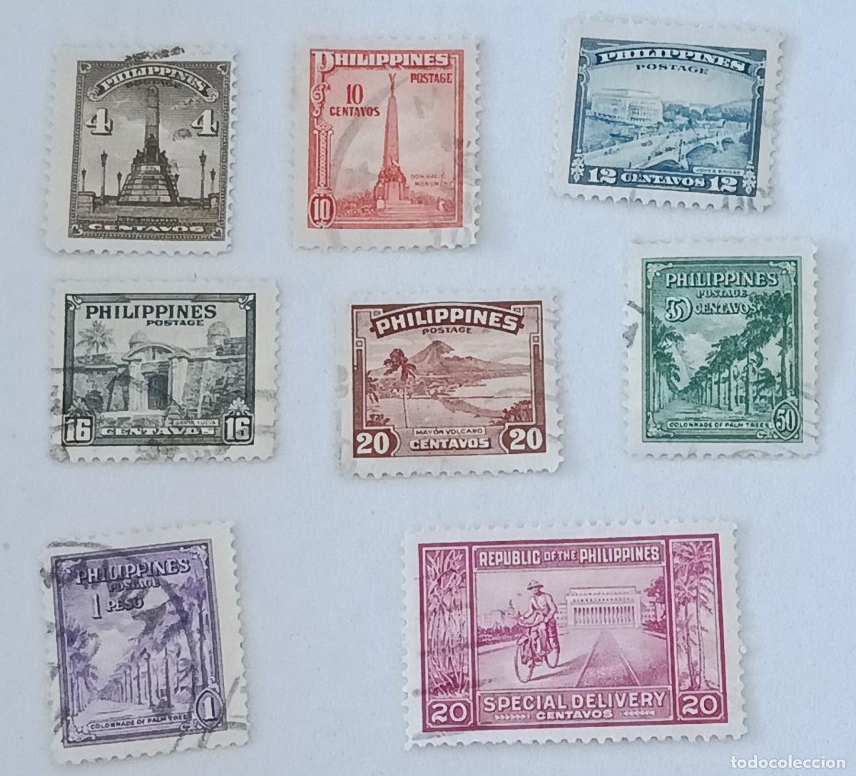 Sellos: Sellos Filipinas 1947, S&iacute;mbolos nacionales y Entrega especial.