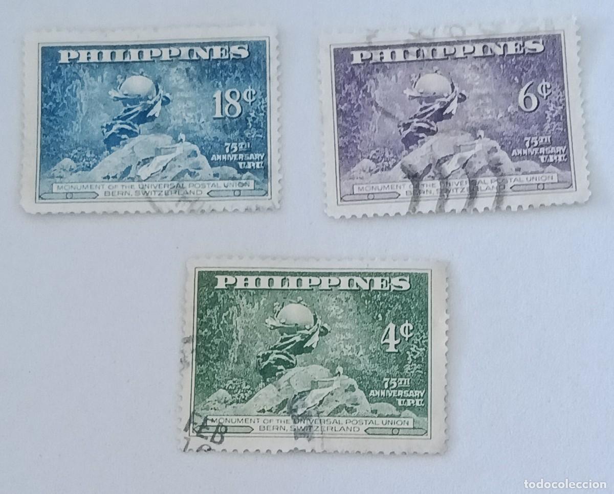 Sellos: Sellos Filipinas 1949 H. 2. 75&ordm; Aniversario de la Uni&oacute;n Postal Universal.