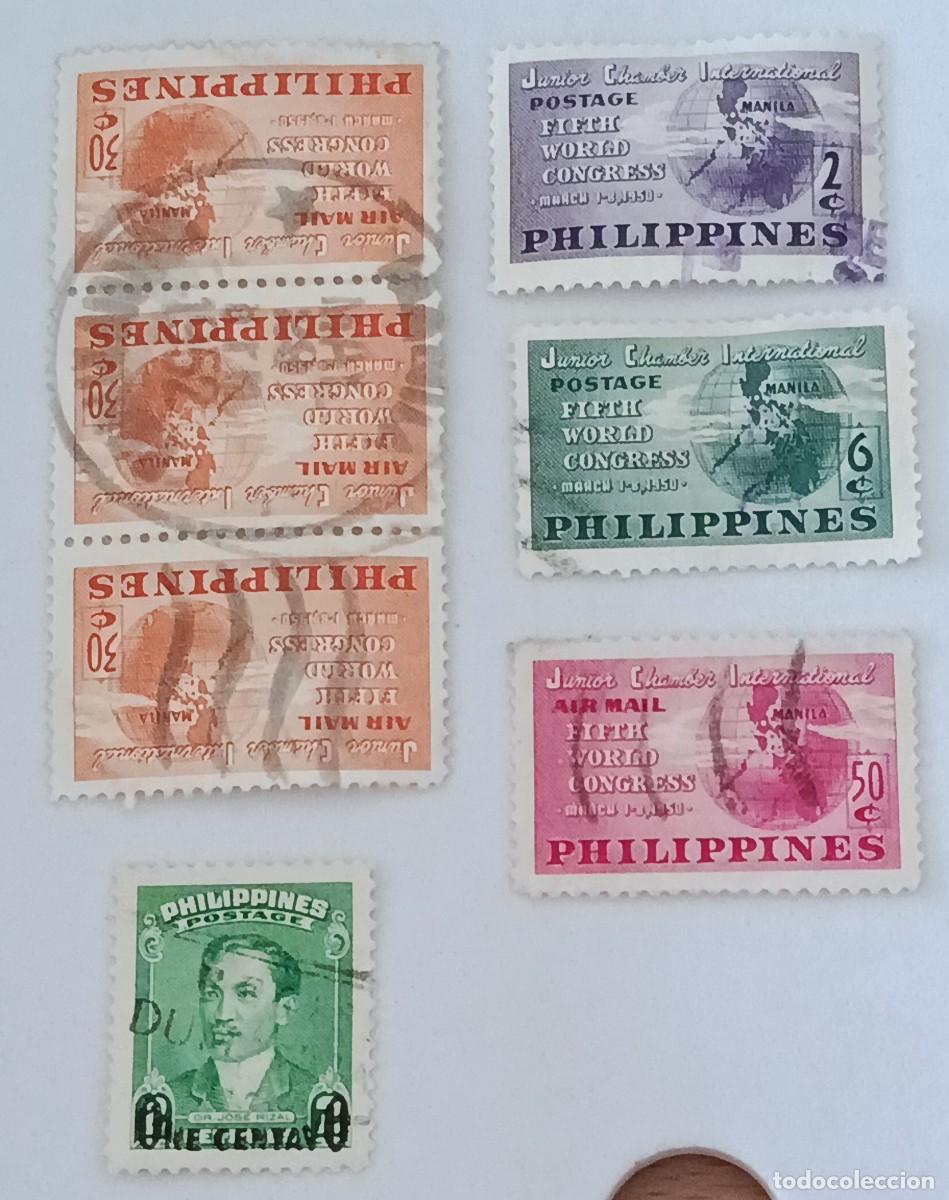 Sellos: Sellos Filipinas 1950. 5&ordm; Congreso internacional de la joven C&aacute;mara de Comercio. y a&eacute;reos