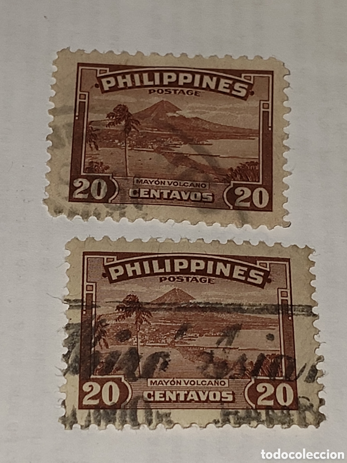Sellos: Sello de Filipinas volc&aacute;n Mayon 1947 usado