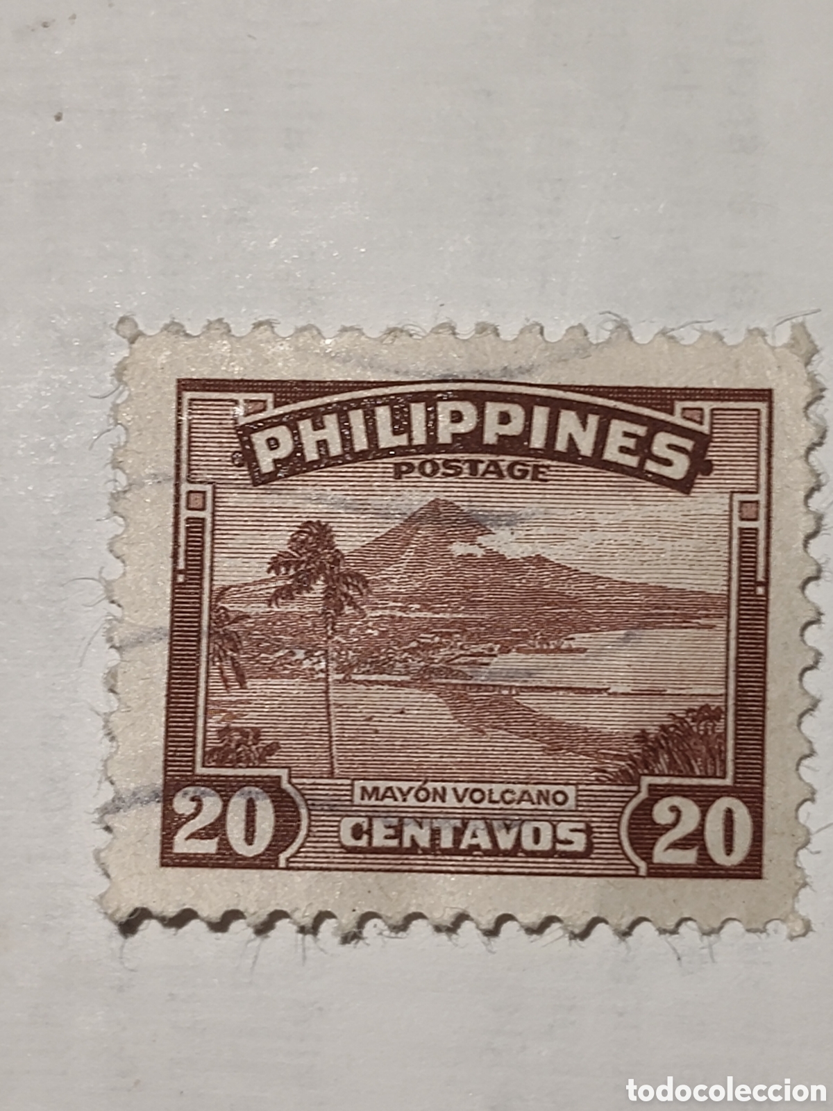Sellos: Sello de Filipinas volc&aacute;n Mayon 1947 usado