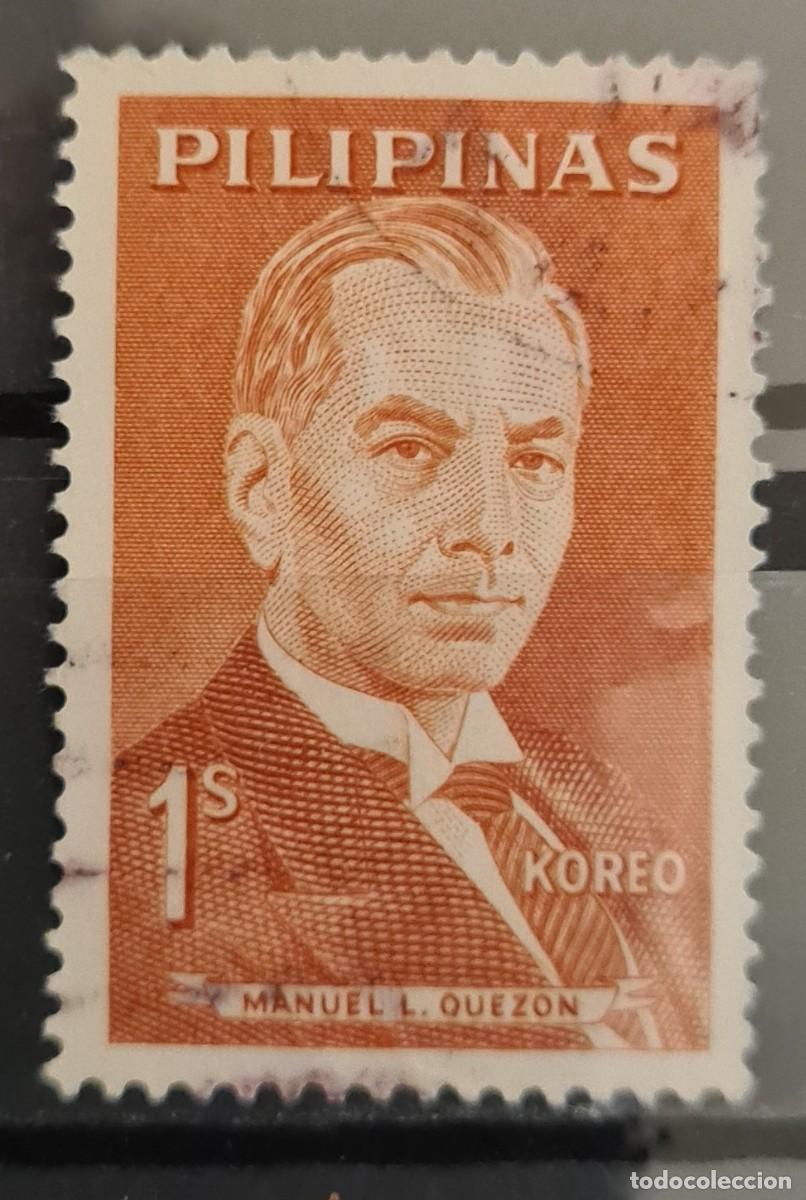 Sellos: Sello usado de Filipinas 1962-64: Manuel L. Quez&oacute;n