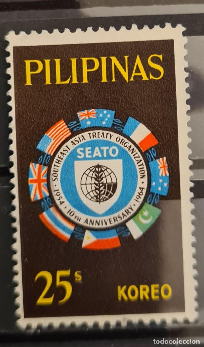 Sellos: Sello usado de Filipinas 1964: X aniversario del pacto de Asia del sudeste (SEATO)