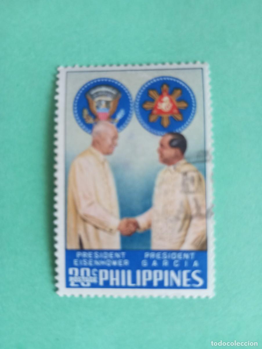 Sellos: FILIPINAS, PRESIDENTES EISENHOWER Y GARC&Iacute;A
