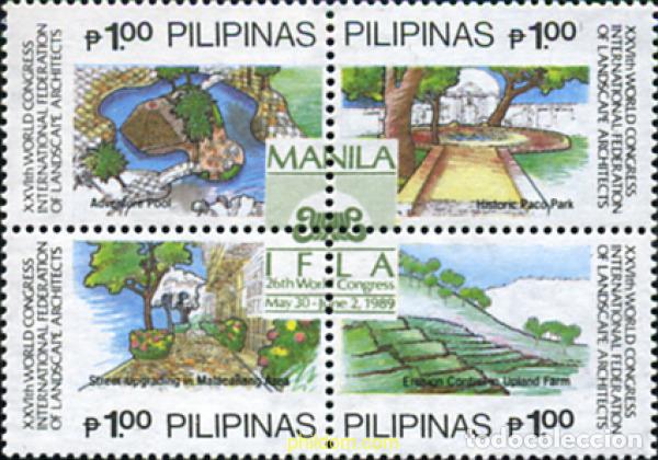 Sellos: 313434 MNH FILIPINAS 1989 CONGRESO INTERNACIONAL DE ARQUITECTOS LOCALES