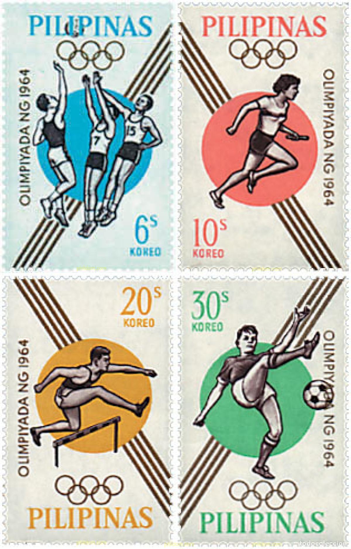 Sellos: 52177 MNH FILIPINAS 1964 18 JUEGOS OLIMPICOS VERANO TOKIO 1964