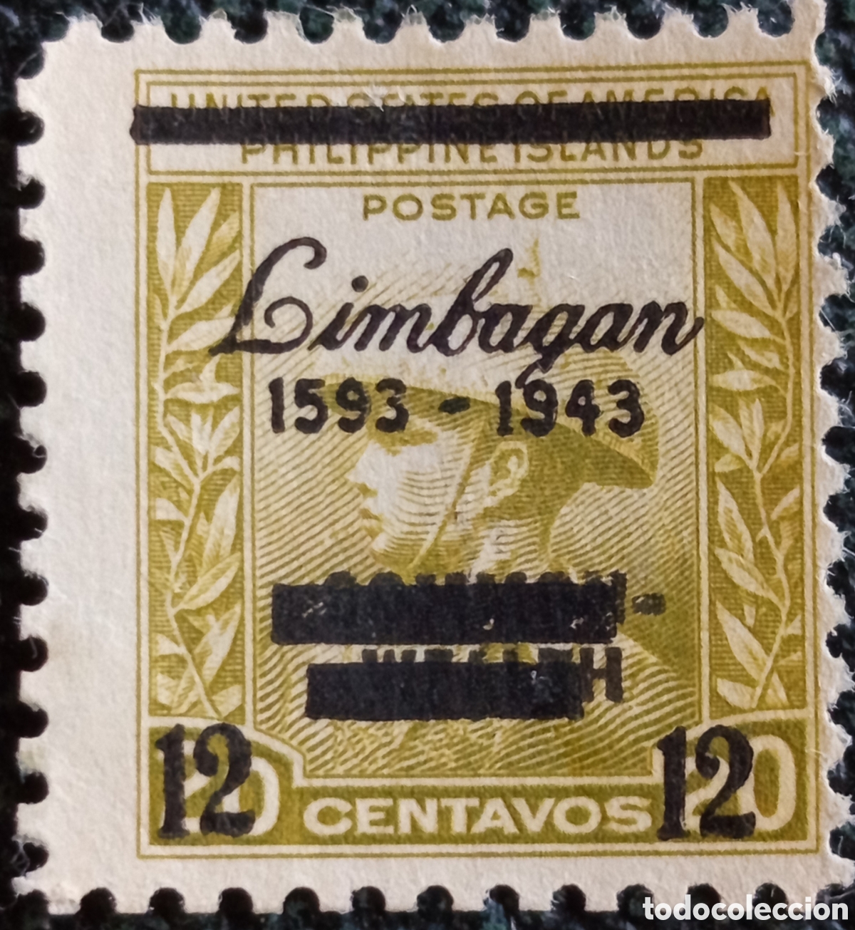 Sellos: Sello Filipinas Ocupaci&oacute;n Japonesa Imprenta Limbagan 12c s/ 12c 1943 MH