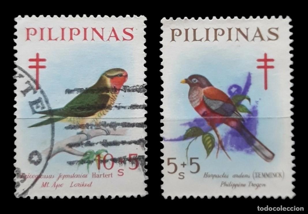 Sellos: FILIPINAS 1969 - Sellos Impuesto Pro-Tuberculosis - Aves. USADO.