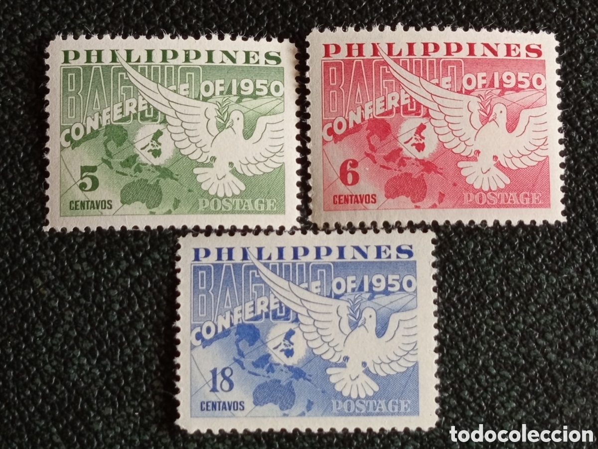 Sellos: Serie Completa Sellos Filipinas 1950 Conferencia Baguio Yvert 368/70 MNH **