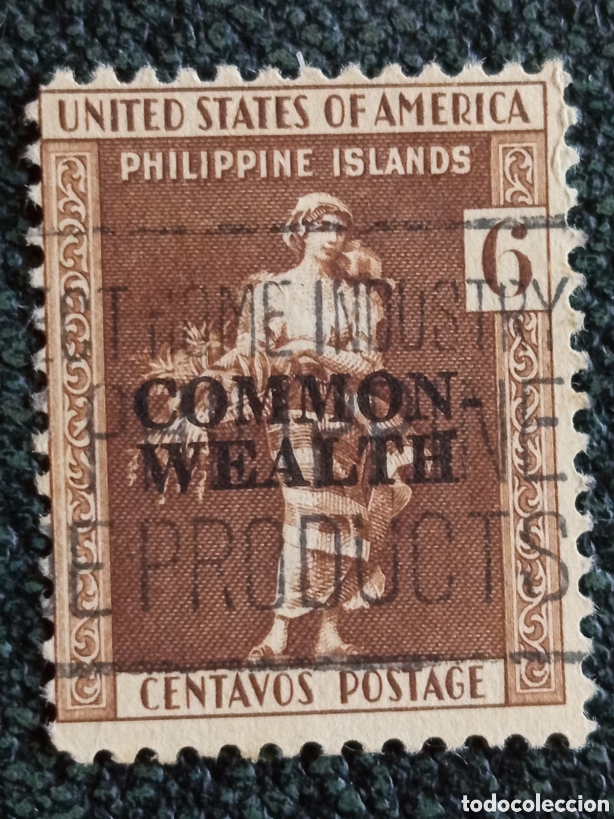 Sellos: Sello Filipinas EE.UU. 1936 La Filipina Commonwealth 6 Centavos Scott 413