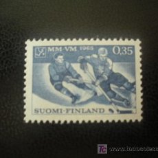 Sellos: FINLANDIA 1965 IVERT 566 *** CAMPEONATO DEL MUNDO DE HOCKEY SOBRE HIELO - DEPORTES