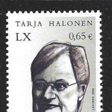 Sellos: FINLANDIA 1645** - AÑO 2003 - 60º ANIVERSARIO DEL PRESIDENTE DE LA REPUBLICA TARJA HALONEN