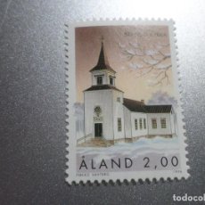 Sellos: -ISLAS ALAND, FINLANDIA, 1996, IGLESIA DE BRANDO, YVERT 117