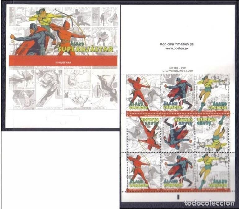Sellos: ALAND 2011 - HEROES DEL COMIC - CARNET - Foto 1