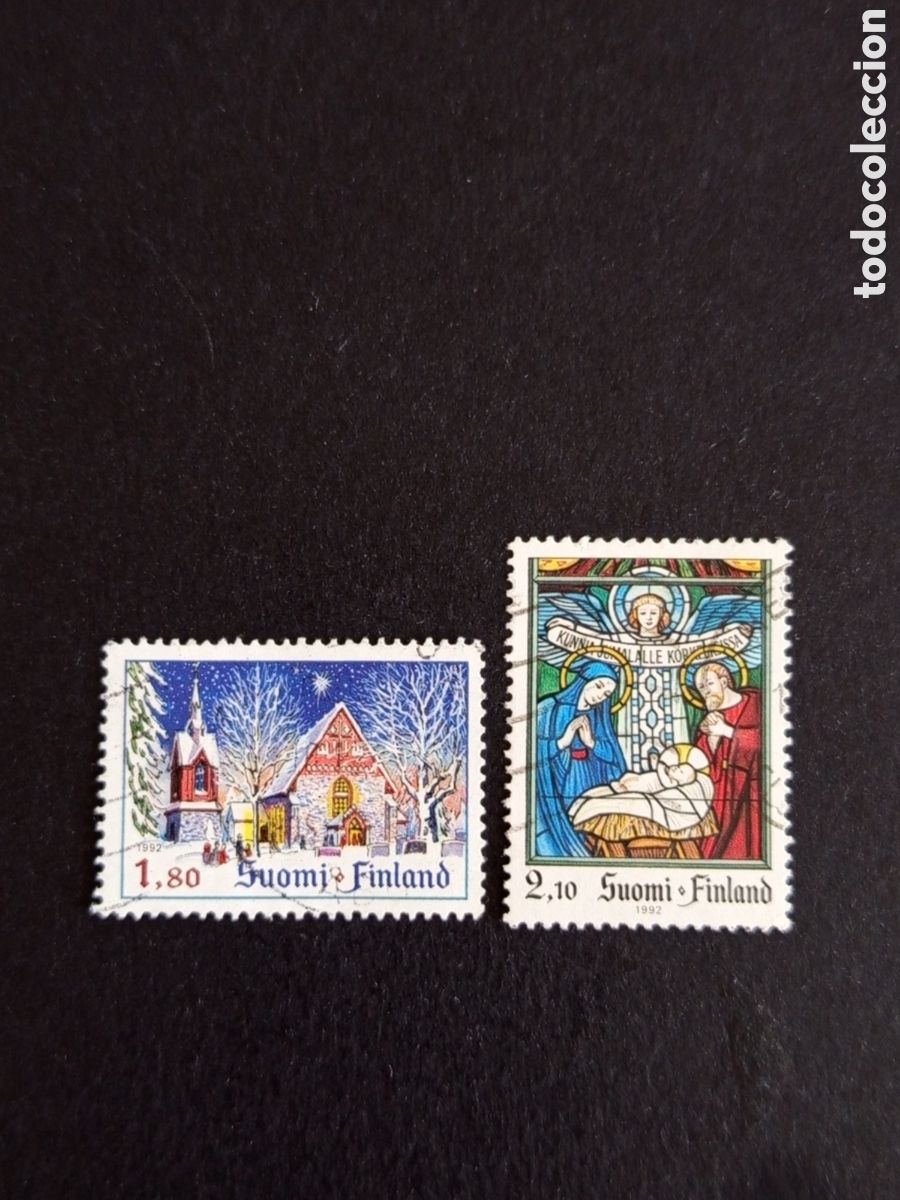 Sellos: Finlandia, 1992. Escenas de la Navidad. Yvert 1161/2. Serie completa. Pedido m&iacute;nimo 3 &euro;. Ver fotos .