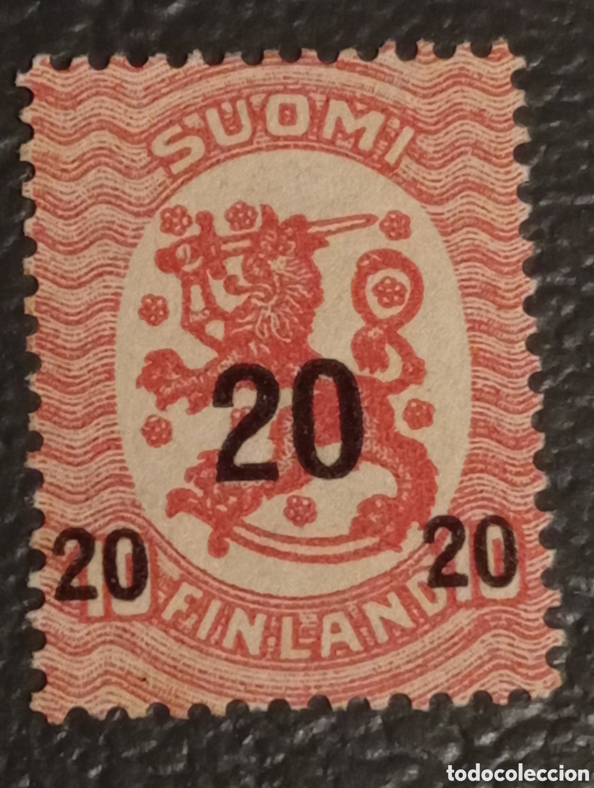 Sellos: Finlandia 1920 - Escudo de Armas Le&oacute;n - 20 p. Rosa - MiNr. 93 MH