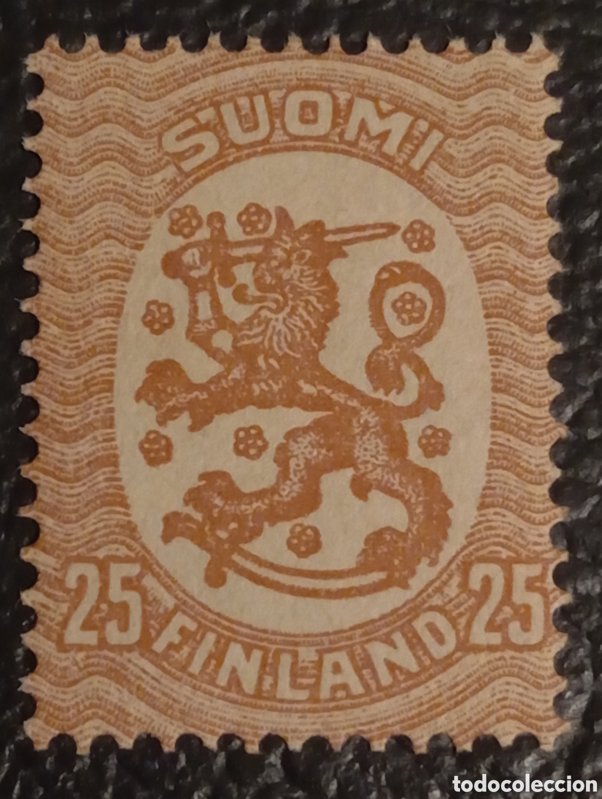 Sellos: Finlandia 1929 - Sello Escudo de Armas 25 penni&auml; - Cat. Michel Nr. 113 A - MH
