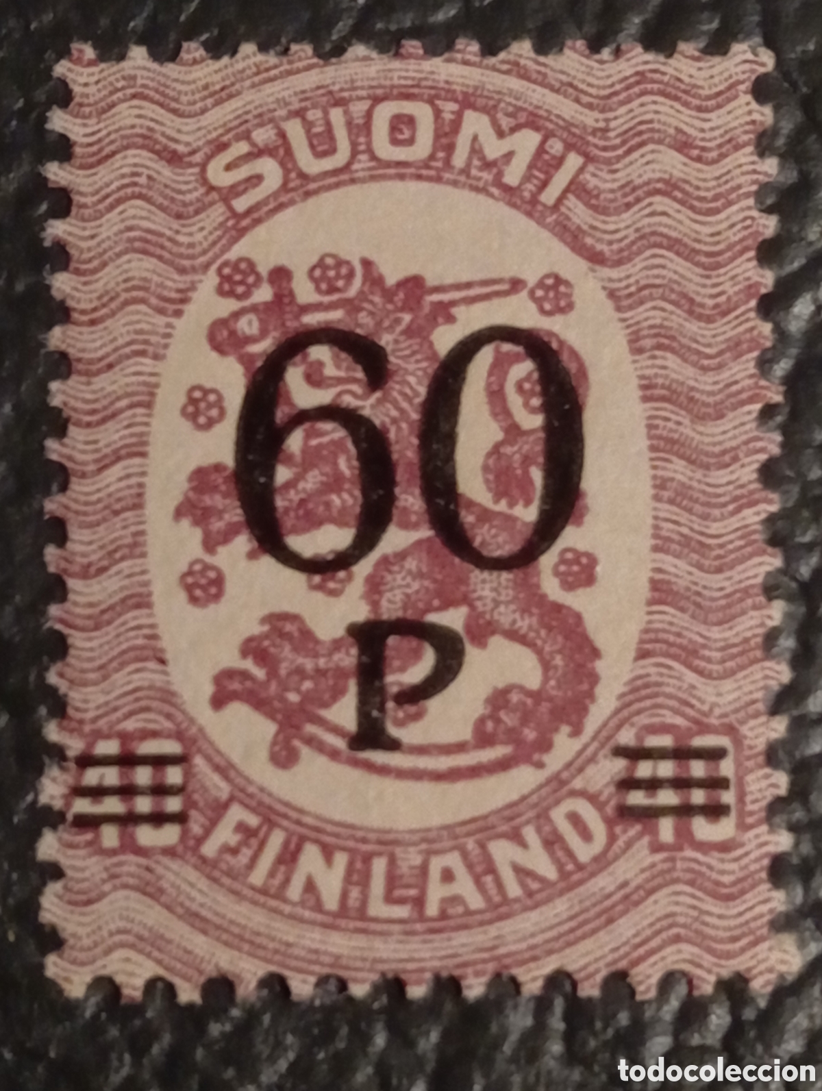 Sellos: Finlandia 1921 - Sello Le&oacute;n 60p/40p - Michel 110 / Facit 108 - MNH