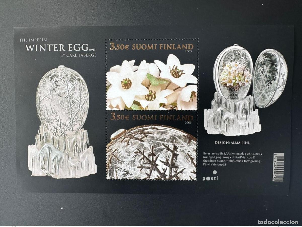 Sellos: Suomi Finlandia 2005 Mi. Bl. 38 oro/plata El huevo imperial de invierno 1913 Faberg&eacute;