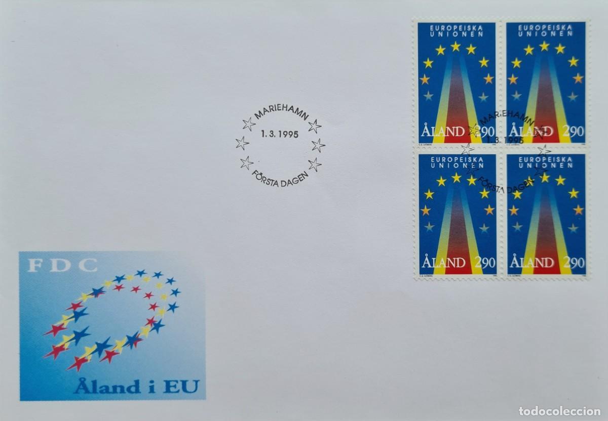 Sellos: Sobre de primer d&iacute;a de Aland 1995: admisi&oacute;n al seno de la Uni&oacute;n Europea