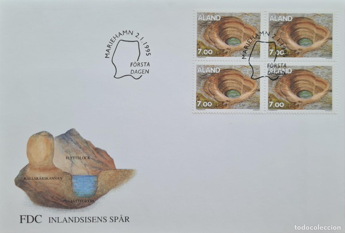 Selos: Tres sobres de primer d&iacute;a de Aland 1995: Fen&oacute;menos glaciares