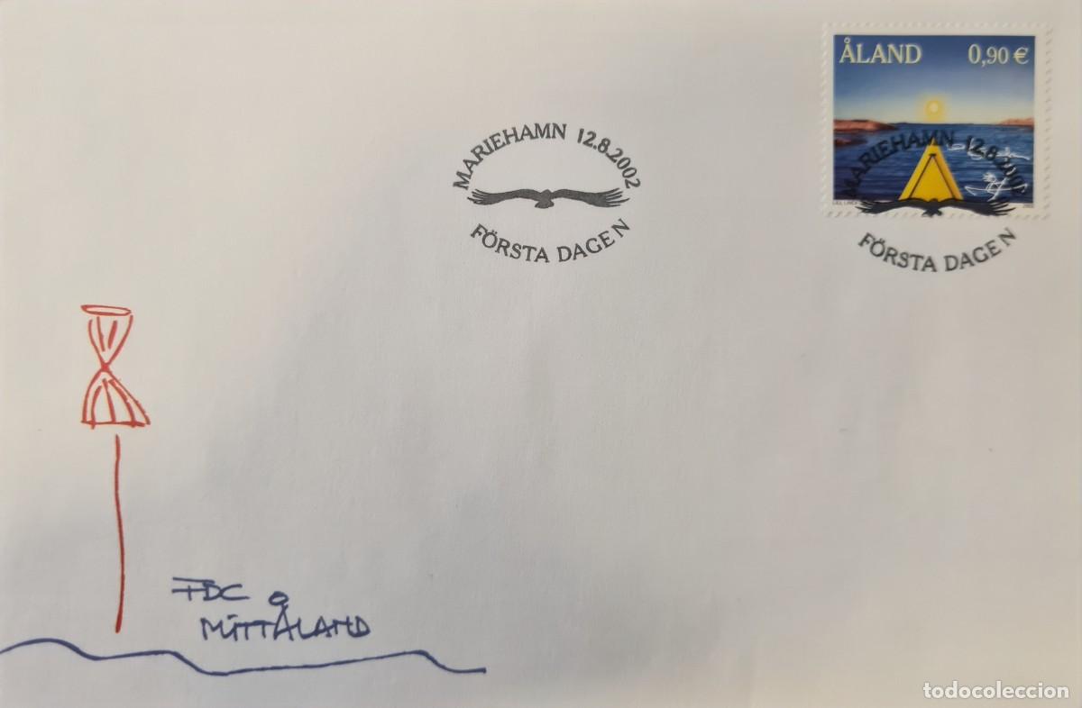 Selos: Sobre de primer d&iacute;a de Aland 2002