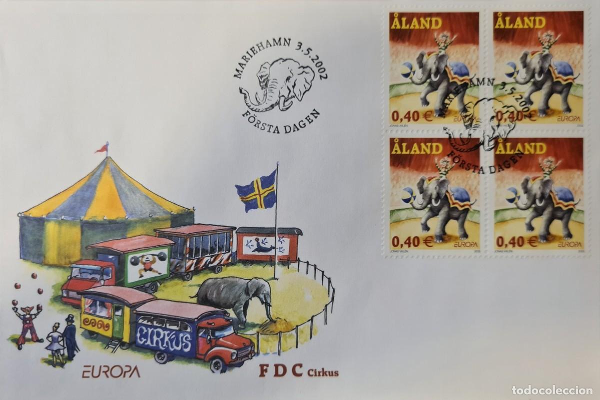Selos: Sobre de primer d&iacute;a de Aland 2002