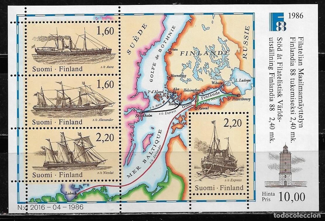 Sellos: FINLANDIA 1986, HOJA BLOQUE Ivert 2 - BARCOS. - MNH.