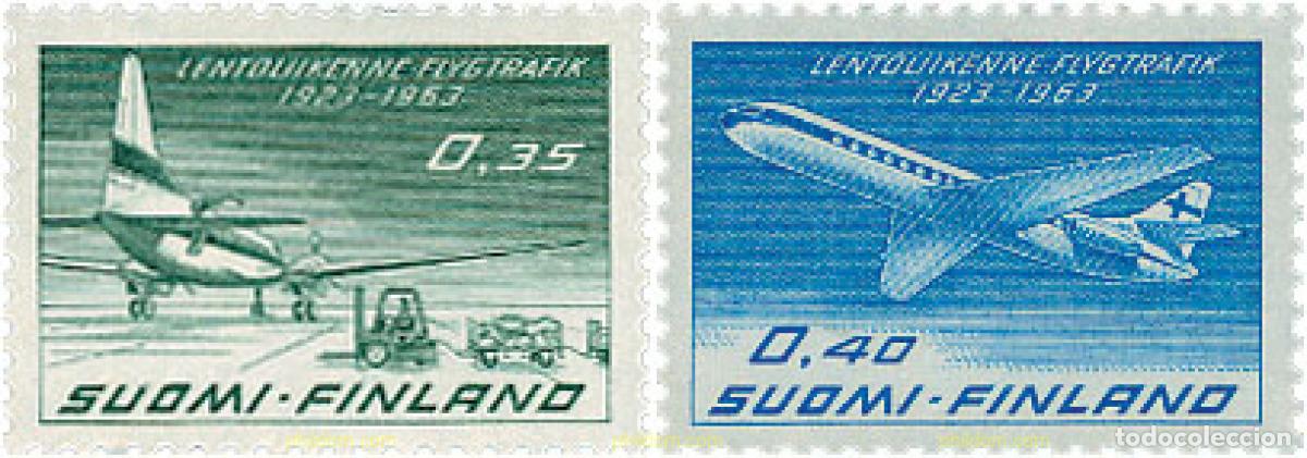 Sellos: 102794 MNH FINLANDIA 1963 40 ANIVERSARIO DE LA COMPA&Ntilde;IA FINNAIR