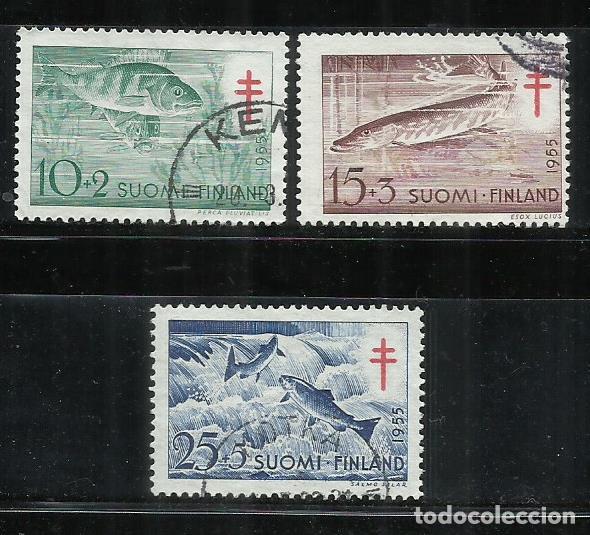 Sellos: 0380C-SERIE COMPLETA FINLANDIA PECES SUOMI FINLAND 1955 N&ordm; 426/429 10,50&euro; YVERT PRO TUBERCULOSOS.