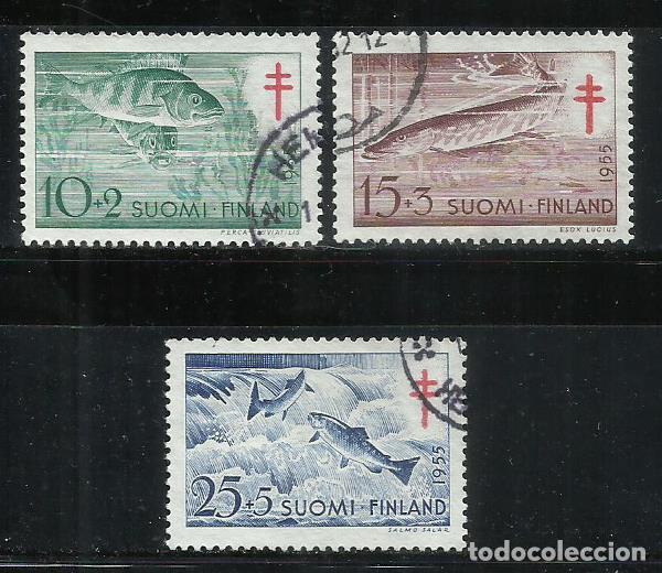Sellos: 0381-SERIE COMPLETA FINLANDIA PECES SUOMI FINLAND 1955 N&ordm; 426/429 10,50&euro; YVERT PRO TUBERCULOSOS.