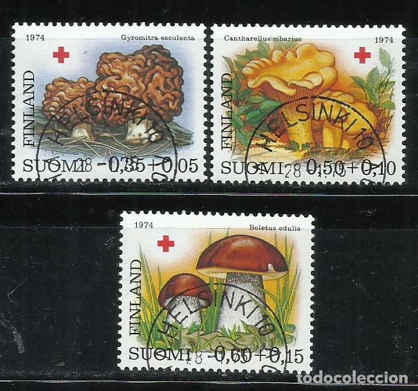 Sellos: 0404-SUOMI FINLAND FINLANDIA SERIE COMPLETA 1974 N&ordm; 717/719 CRUZ ROJA.