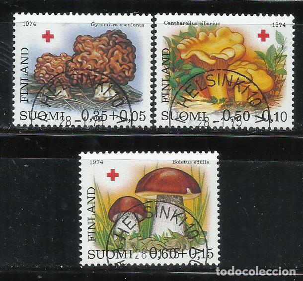 Sellos: 0413-SUOMI FINLAND FINLANDIA SERIE COMPLETA 1974 N&ordm; 717/719 CRUZ ROJA.