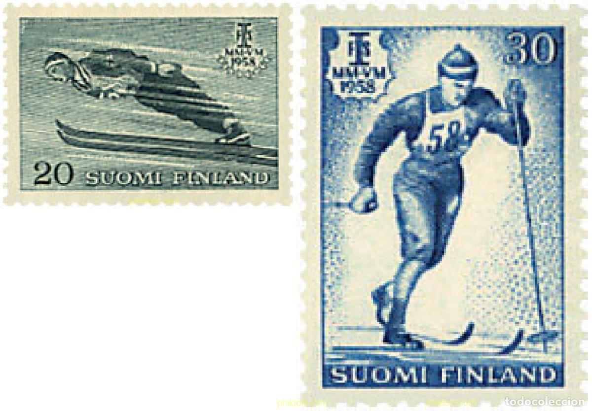 Sellos: 46432 MNH FINLANDIA 1958 CAMPEONATO MUNDIAL DE ESQUI