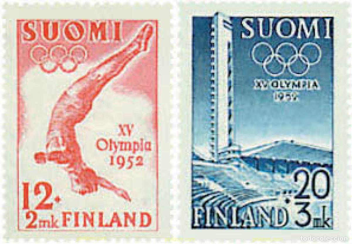 Sellos: 65305 MNH FINLANDIA 1951 15 JUEGOS OLIMPICOS VERANO HELSINKI 1952