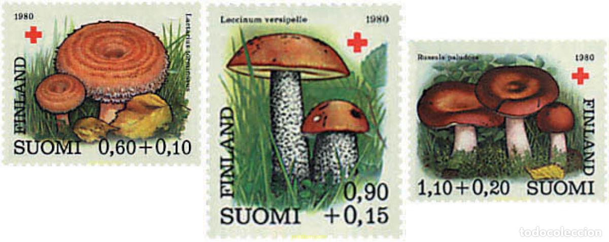 Sellos: 87632 MNH FINLANDIA 1980 PRO CRUZ ROJA. SETAS