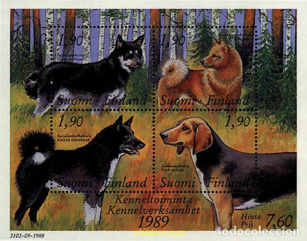 Sellos: 50903 MNH FINLANDIA 1989 CENTENARIO DE LA CRIA CANINA EN FINLANDIA