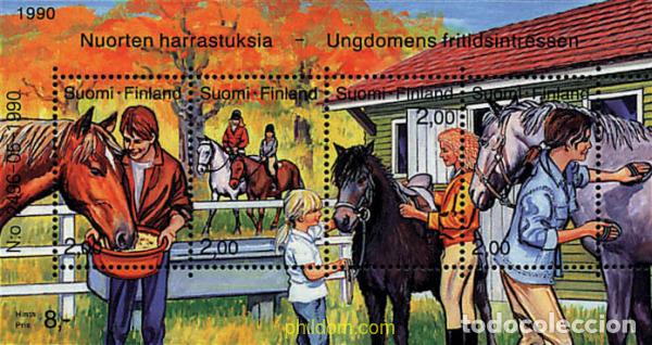 Sellos: 87643 MNH FINLANDIA 1990 ACTIVIDADES DE LA JUVENTUD. EQUITACION